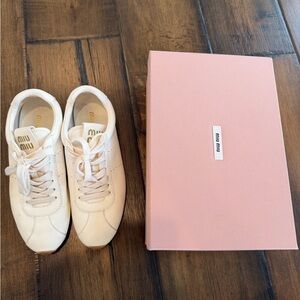 Miu Miu Plume nappa leather sneakers 9.5